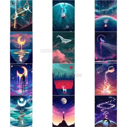 Fantasy Scenery Diamond Painting Beautiful Dream Starry Sky Round Diamond Square Diamond Stick Diamond Embroidery Decoration