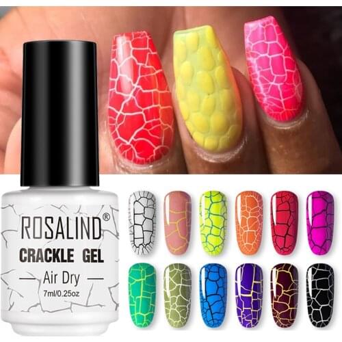 12 Colors Air Dry Nail Polish Crackle Gel Semi Permanent Varnish Nail Art decorations Broken Crack Base Manicure Gel Lacuqer