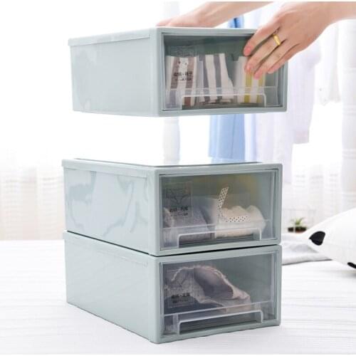 ILFML Multifunction Plastic Drawer Type Storage Container Stackable Dustproof Moistureproof Storage Box Organizer Box