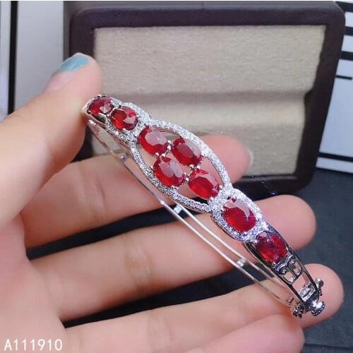 KJJEAXCMY fine jewelry 925 sterling silver inlaid natural ruby female bracelet support detection popular noble