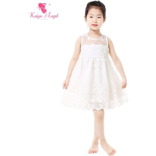 Kaiya Angel Flower Girl Dresses Summer Sleeveless Girls Clothes Lace Kids Dresses For Girls Summer 2017 Princesse Kids Clothing