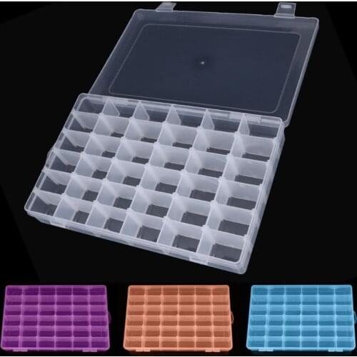 36 Compartment Plastic Storage Box Practical Adjustable Plastic Case For Bead Rings Jewelry Display Organizer
