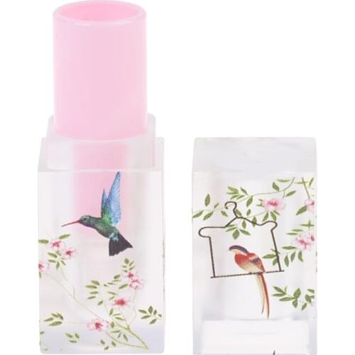 Small Fresh Scrub Square Lipstick Tube Empty Lip Balm Container Lip Tubes Makeup New