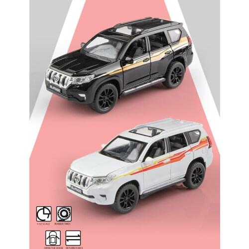 TOYOTA Land Cruiser Prado SUV Double Horses 1/32 Alloy Car Model Simulation Exquisite Diecasts Toy Vehicles Gifts For Children
