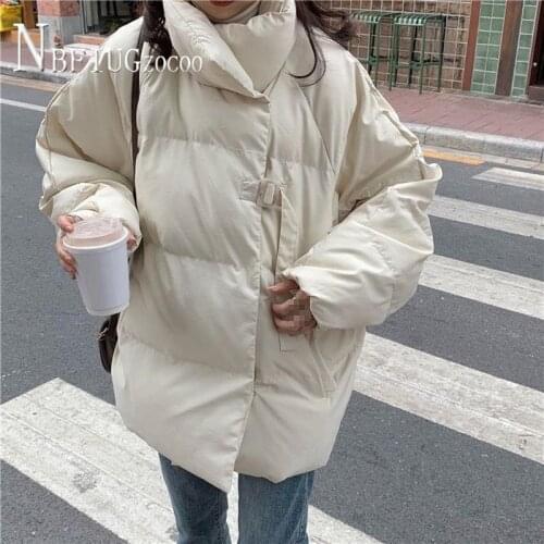 2021 New Women Parkas Korean Loose Students Bread Style Female Outwear