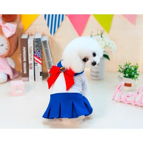 New Student Style Pet dogs Dress With Big Bow Decoration New Puppy Dogs Clothing Dress For Dog Drop Shipping