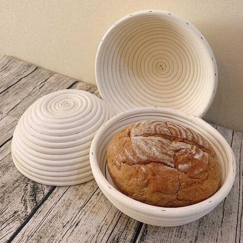 Mold Bread Basket Rattan Basket Proofing Wicker Natural Round Oval Banneton Dough Fermentation Sourdough With Cloth Bag Tools