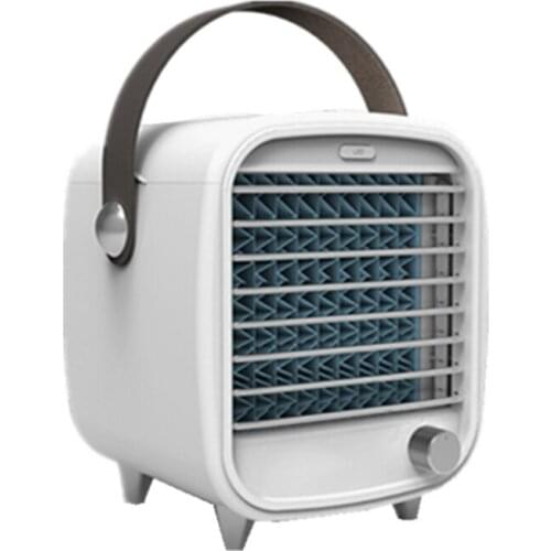 Portable Air Conditioner Small USB Desktop Air Cooler Built-in Ice Box Cooling Fan Strong Wind Night Light Features