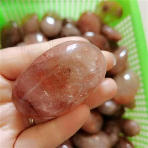 Natural polished crystals healing quartz red healer palm stones for home decoration
