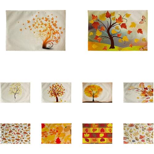 Nordic Autumn Yellow Leaf Sycamore Leaves Placemat Tablecloth Mat Fabric Table Mats Napkins Simple Tableware Home Table CDZY592