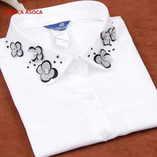 Detachable Collars Women Men Clothes Accessories Shirt False Collar Necklace Beaded Flower Blouse Fake Collar Fashion