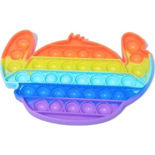 Silicone Rainbow Cartoon Koala Push Bubble Keychain Sensory Toy Anti-stress Relaxing Puzzle Fidget Autism Toys for Adults Kids