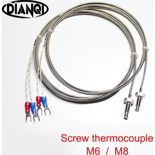 K type E type M6 screw type thermocouple M8 thread thermal resistance temperature sensor temperature line probe temperature line