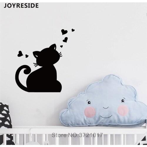 JOYRESIDE Cutie Cat Love Hearts Wall Decal Cats Animal Wall Sticker Vinyl Decor Home Children Bedroom Decor Interior DesignA1103