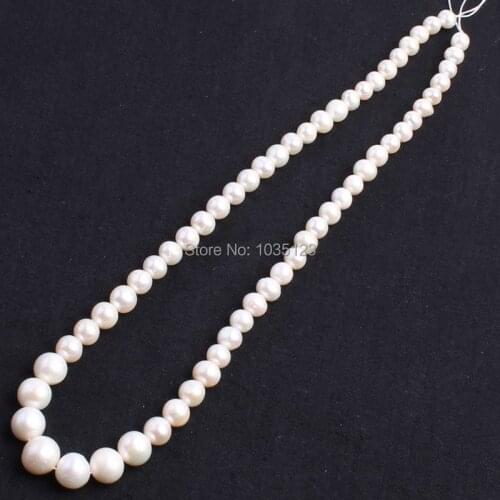 High Quality 6x7-10x11mm Natural White Freshwater Pearl Graduated Shape Gems Beads Strand16" DIY Jewelery Making w840