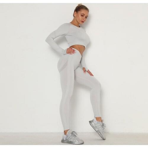 Ladies High Waist Seamless Running Work Out Gym Yoga Pants Fitness Sport Top Bra and Leggings 4PCS Set