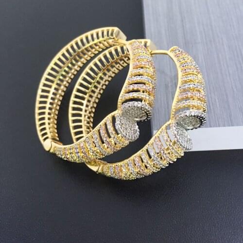 Lanyika Fashion Jewelry Hollow Trajectory Micro inlay Party Earrings Anniversary Banquet Daily Best Gift