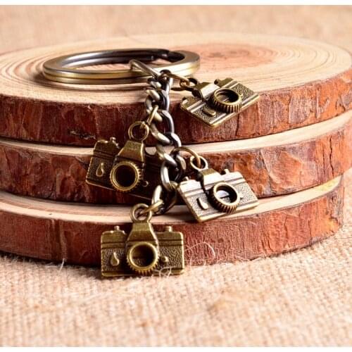 Camera keychain cute key ring for women retro key chain sleutelhanger innovative portachiavi chaveiro llaveros mujer