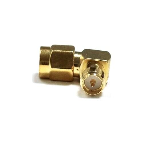 1PC RF Coax Adapter RP-SMA Male Plug switch RP-SMA Female Jack convertor Right Angle Goldplated NEW wholesale