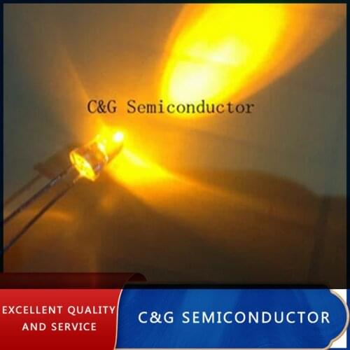 100pcs 3mm orange amber led diode ultra bright emitting diodes Wide Angle Light lamp ,White to orange