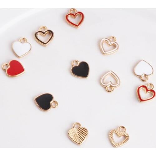 20pcs New 2020 Korean Drop Oil Alloy Statement Pendant Bracelet Heart Shape Necklace Bracelet Jewelry Making Wholesale