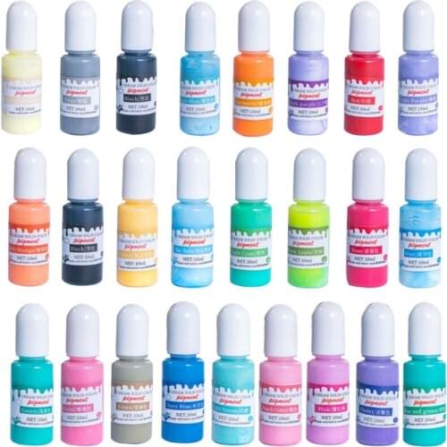 2021 New 24 Colors Epoxy UV Resin Pigment Opaque Liquid Epoxy UV Resin Dye Resin Colorant Resin Art Jewelry Making 0.35oz Each