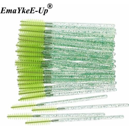 300pcs Disposable Crystal Eyelash Brush Mascara Wands Applicator Grafting Eyelash Curling Comb Beauty Makeup Tool