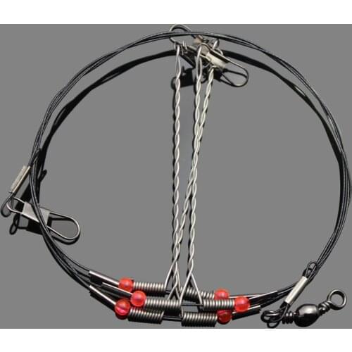 4PCS Stainless Steel 3 Way Balance Sabiki Rig Sea Fishing Rigs size 93cm 0.6mm Into the sea water is not easy to rust