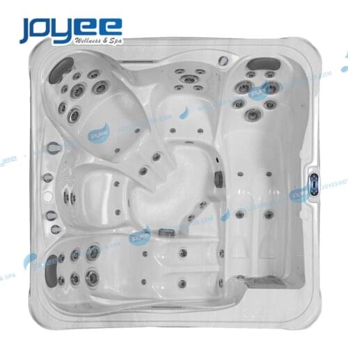 JOYEE acrylic outdoor spa backyard square hot tub spa in garden with balboa system jacuzzi function for 4 5 6 people