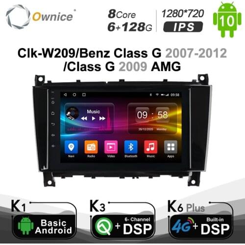 Carplay PX6 8Core DSP Android 10 Car DVD Player For Benz CLK-W209 Class G Class 2009 AMG 2007-2012 Navigation GPS 4G LTE Radio