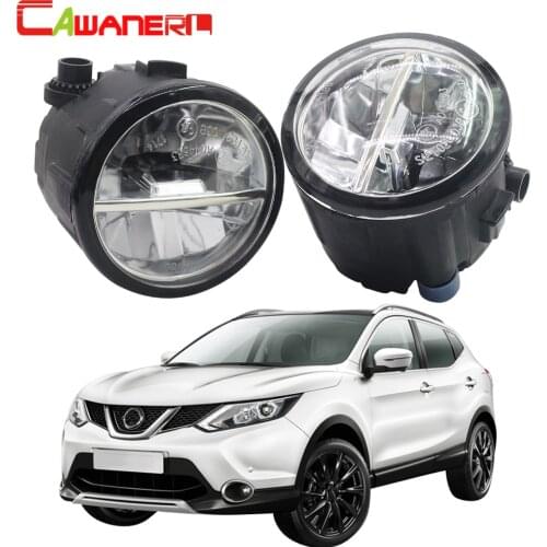 Cawanerl For Nissan Qashqai J11 J11_ Closed Off-Road Vehicle 2013 Onwards Car LED Fog Light 4000LM DRL Daytime Running Lamp 12V