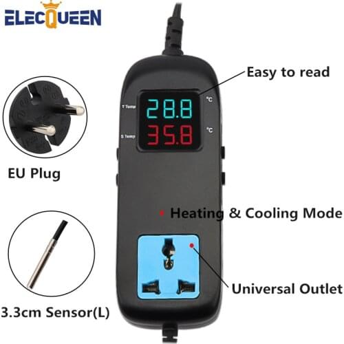 Heating and Cooling Digital Temperature Controller Thermostat,AC 90V-250V Smart Digital Thermostat Regulator,Home Brewing Tools