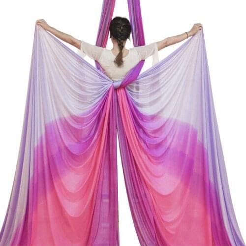Color stretch yoga hammock Widening aerial yoga hammock for yoga studio Home satin sling sling