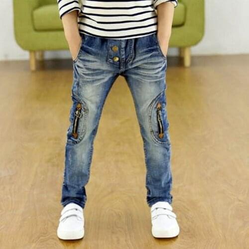 Kids boys Clothes Spring Autumn Children Pants Boys Trousers Cotton Pencil Pants Zipper Leggings Boy Wild Jeans baby boys jeans