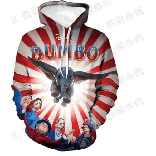 Anime Movie Dumbo Boy Girl Child Hoodies 3D Printed Spring Autumn Oversized Men Women Clothing Fashion Male Hoodie