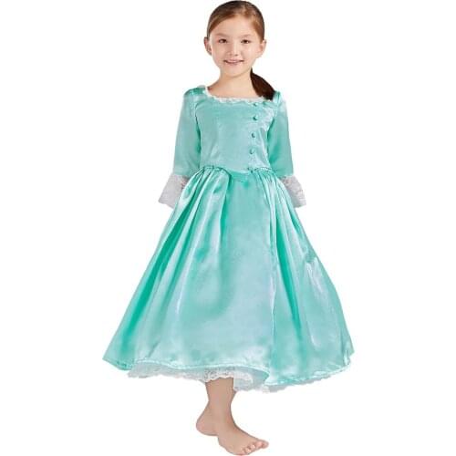 Kid Royal Colonial Little Girl Child Princess Dress Hamilton Colonial Maiden Corset-style Victorian Halloween Cosplay Costume