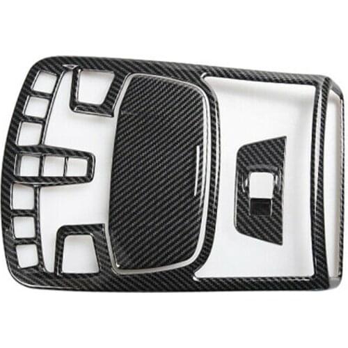 For Ford F150 F-150 Raptor 2015-2020 Car Carbon Fiber Grain Front Reading Light Lamp Frame Cover Trim Accessories