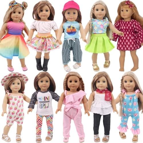 Doll Clothes Fashion Doll Baby Dress Skirt Fit 18 Inch American Doll&43 Cm Baby New Born Reborn Doll, Our Generation Girl`Toy