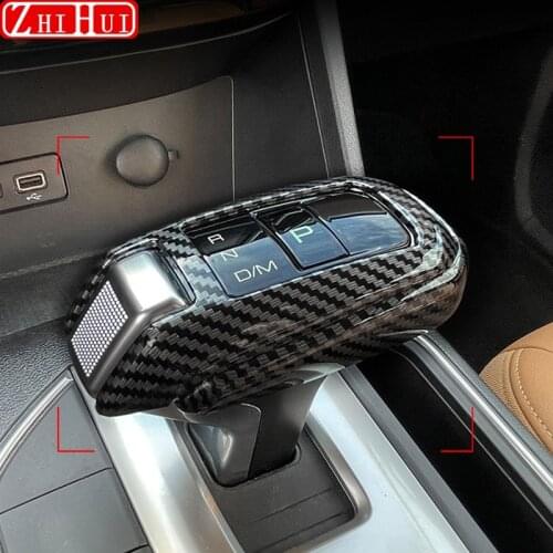 Car Pickup Gear Shift Knob Cover Shift Head Carbon fiber Sticker for Great Wall GWM POER Ute AT 2020 2021 Haval Accessories