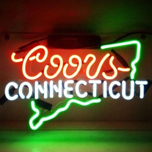 Neon Sign oors Light CONNECTICUT Neon Wall Sign Beer Bar Store Handcraft Hotel Advertise Lamps Recreational Handmade glass TUBE