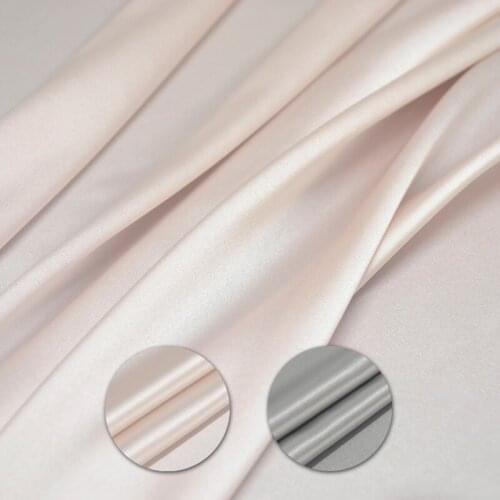 Solid color stretch satin silk fabric meter summer shirt dress fabric soft breathable spandex silk fabric wholesale silk cloth