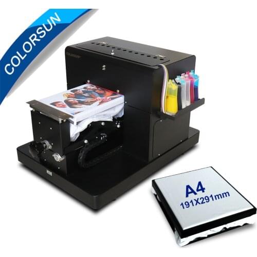 Colorsun A4 Flatbed Printer T shirt Printer Flatbed Printer t shirt printing machine with t shirt holder