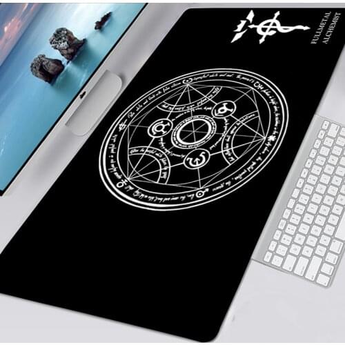 Fullmetal Alchemist Mousepad 90x30 Anime Gaming Accessories Laptop Rubber Mouse Mat Large Kawaii Mouse Pad Keyboards Mat 80x30