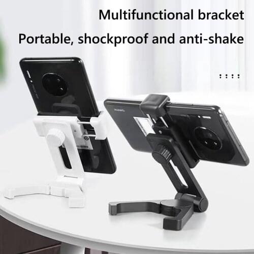 Adjustable Desktop Mobile Phone Holder Stand Portable Plastic Foldable Desk Support Bracket for 13 inch Smart Phones