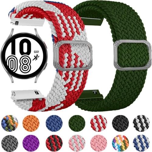 20mm 22mm Nylon Strap for Samsung Galaxy Watch 4 Classic Band 46mm 42mm 44mm 40mm Active 2 Elastic Adjustable Bracelet Wristband