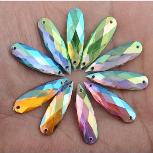 BOLIAO New 30Pcs 8*27 mm Water Drop Flatback Acrylic Wedding/Clothes Wedding Art Home Holiday Decoration DIY