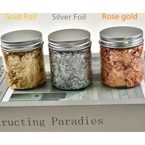 Luxury Shiny Gold Leaf Flake Resin Epoxy Mold Art Decoration Gold Foil Fillings Materials Gilding Decor Jewelry Making Tool
