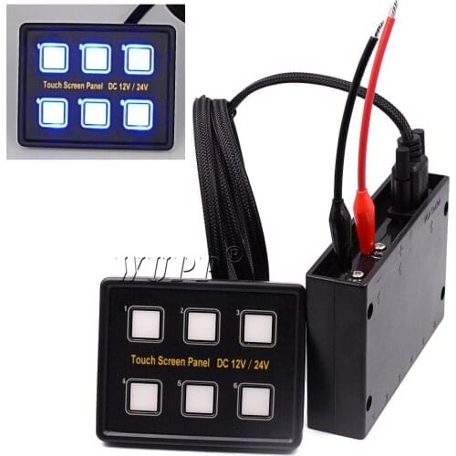 RV Car Touch Touch Switch Ship Cab Modification Control Headlight Switch 6 Bits With Light 12-24V