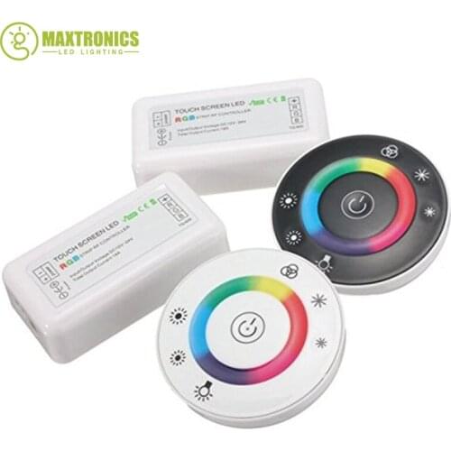 DC12V-DC24V LED Touch Round RGB Controller 18A 7 Keys RF Remote controller for 5050 3528 LED strip lights Free shipping