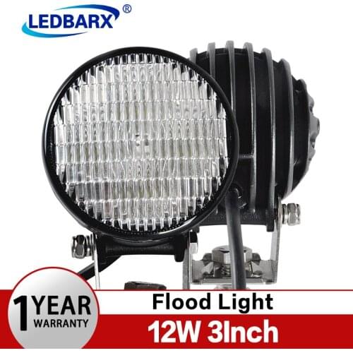 LEDBARX LED Work Light Motorcycle Headlight 3" Inch 12W 6000K12V 24V 6000K Led Light Bar For Offroad 4x4 Auto ATV Car Truck